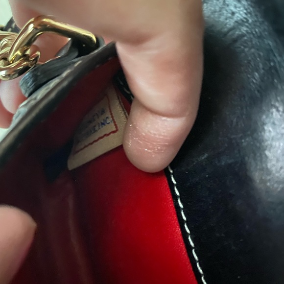 Vintage Dooney and Bourke monogrammed leather trim black wristlet wallet - Picture 8 of 9